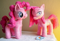 Size: 2795x1900 | Tagged: safe, artist:pinkamoone, pinkie pie, rainbow dash, g4, cutie mark, duality, irl, photo, pinkamena diane pie, plushamena, plushie