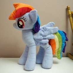 Size: 1600x1622 | Tagged: safe, artist:yukamina-plushies, rainbow dash, pony, g4, irl, photo, plushie, solo