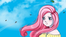 Size: 941x527 | Tagged: safe, artist:innerd, fluttershy, human, g4, female, humanized, solo