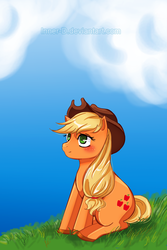 Size: 709x1063 | Tagged: safe, artist:innerd, applejack, earth pony, pony, g4, female, solo