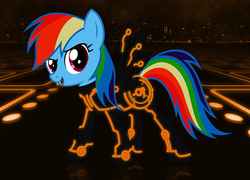 Size: 749x539 | Tagged: dead source, safe, rainbow dash, g4, fangs, tron