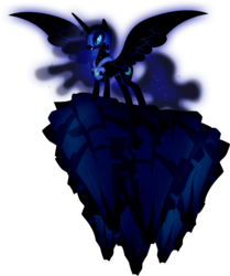 Size: 1639x1957 | Tagged: safe, artist:baxtermega, nightmare moon, g4, darkness, rock, simple background, transparent background, vector, wings