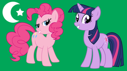 Size: 900x506 | Tagged: safe, artist:threewheelsturning, pinkie pie, twilight sparkle, g4