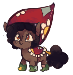 Size: 304x314 | Tagged: safe, oc, oc only, oc:rice paddy, gnome, pony, ask little rice paddy, costume, halloween, simple background, solo, tumblr