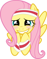 Size: 3154x3947 | Tagged: safe, artist:blueblitzie, fluttershy, pony, g4, .svg available, blushing, cute, headband, simple background, smiling, solo, transparent background, vector, wristband