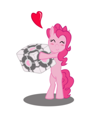 Size: 2000x2499 | Tagged: safe, artist:sonicrainpwn, pinkie pie, g4, companion cube, crossover, heart, hug, portal (valve), simple background, transparent background