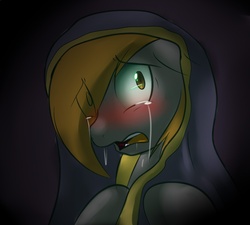 Size: 1000x900 | Tagged: dead source, safe, derpy hooves, pegasus, pony, g4, blanket, crying, dark, female, mare, sad, scared