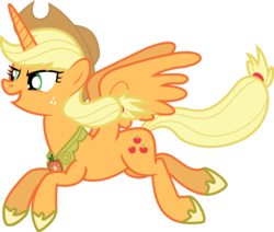 Size: 5018x4262 | Tagged: safe, artist:mysteriouskaos, applejack, alicorn, pony, g4, .ai available, absurd resolution, alicornified, applecorn, race swap, simple background, transparent background, vector