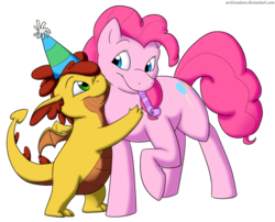 Size: 994x804 | Tagged: safe, artist:arcticwaters, pinkie pie, g4, baby dragon