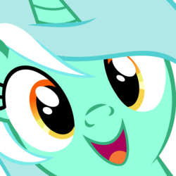 Size: 5000x5000 | Tagged: dead source, safe, artist:drpancakees, lyra heartstrings, pony, unicorn, g4, absurd resolution, close-up, cute, face, female, hi anon, meme, simple background, smiling, solo, transparent background