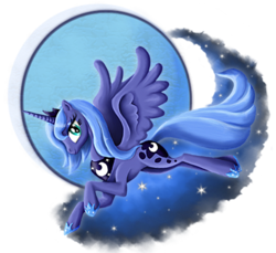 Size: 1000x917 | Tagged: safe, artist:platinumpegasister, princess luna, pony, g4, female, moon, s1 luna, solo