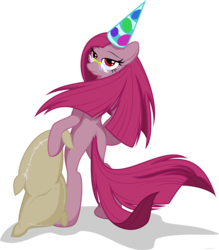 Size: 6000x6856 | Tagged: safe, artist:randomlywhimsical, madame leflour, pinkie pie, earth pony, pony, g4, absurd resolution, bipedal, female, glasses, mare, pinkamena diane pie, simple background, solo, transparent background