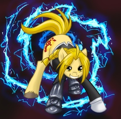 Size: 951x938 | Tagged: safe, artist:vertrev, edward elric, fullmetal alchemist, ponified