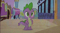 Size: 384x216 | Tagged: safe, screencap, pinkie pie, spike, g4, season 3, the crystal empire, abuse, animated, party cannon, spikeabuse