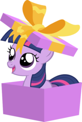 Size: 427x636 | Tagged: dead source, safe, artist:elppa, twilight sparkle, pony, g4, box, cute, female, filly, filly twilight sparkle, pony in a box, present, simple background, solo, transparent background