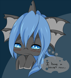 Size: 734x800 | Tagged: source needed, safe, artist:asklittlelostchangeling, oc, oc only, oc:chatai, changeling, changeling queen, blue changeling, blushing, changeling oc, changeling queen oc, female