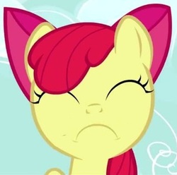 Size: 389x386 | Tagged: safe, edit, edited screencap, screencap, apple bloom, earth pony, pony, a friend in deed, g4, inverted mouth, inverted smile