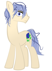 Size: 900x1223 | Tagged: safe, artist:avarick, earth pony, pony, blue rose, flower, garry, ib, male, ponified, rose, simple background, solo, stallion, transparent background