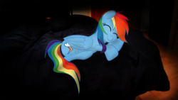 Size: 1600x900 | Tagged: safe, artist:rainbowgambler, rainbow dash, g4, sleeping, solo