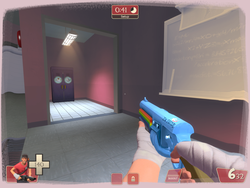 Size: 1600x1200 | Tagged: safe, artist:spikesmustache, 3d, chalkboard, gun, team fortress 2