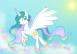 Size: 1022x722 | Tagged: safe, artist:pixie-rings, princess celestia, pony, g4, female, solo