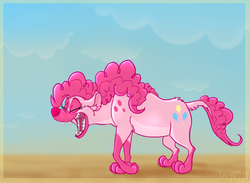 Size: 550x402 | Tagged: safe, artist:jaylacinechiboa, pinkie pie, hyena, g4, laughing, species swap