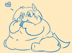 Size: 411x303 | Tagged: safe, artist:glwuffie, oc, oc only, fat, hot chocolate, obese