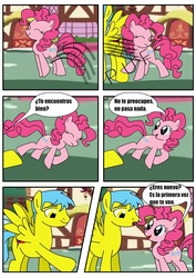 Size: 906x1280 | Tagged: safe, artist:king-shoutmon, pinkie pie, oc, g4, comic, spanish