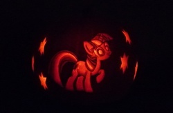 Size: 726x477 | Tagged: safe, artist:author-chan, twilight sparkle, g4, irl, jack-o-lantern, photo, pumpkin