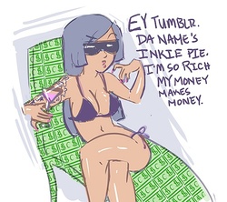 Size: 500x443 | Tagged: safe, marble pie, human, ask human inkie pie, g4, ask, bikini, clothes, humanized, swimsuit, tumblr