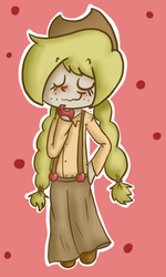 Size: 490x815 | Tagged: safe, artist:maareep, applejack, human, g4, humanized