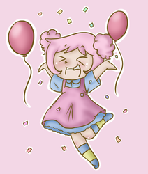 Size: 725x855 | Tagged: safe, artist:maareep, pinkie pie, human, g4, balloon, chibi, cute, diapinkes, humanized