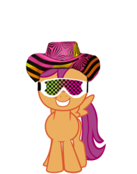 Size: 1000x1266 | Tagged: safe, artist:kuren247, scootaloo, g4, macho man randy savage, simple background, transparent background, tribute, vector, wwe