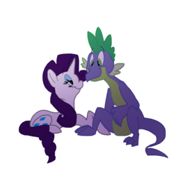Size: 1190x1190 | Tagged: safe, artist:frankilew, rarity, spike, dragon, pony, unicorn, g4, female, interspecies, male, mare, ship:sparity, shipping, simple background, straight, transparent background