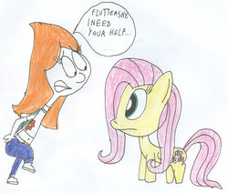 Size: 900x764 | Tagged: safe, artist:sithvampiremaster27, fluttershy, g4, candace flynn, crossover, phineas and ferb