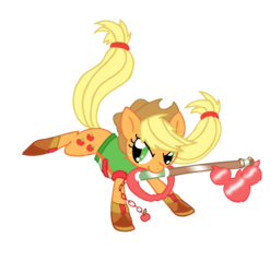 Size: 1954x1977 | Tagged: safe, artist:electric-mongoose, applejack, earth pony, pony, g4, disney, female, keyblade, kingdom hearts, simple background, solo, transparent background, vector