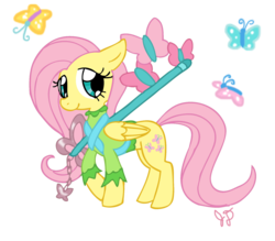 Size: 1645x1443 | Tagged: safe, artist:electric-mongoose, fluttershy, butterfly, pegasus, pony, g4, disney, female, keyblade, kingdom hearts, mare, raised hoof, simple background, solo, transparent background, vector