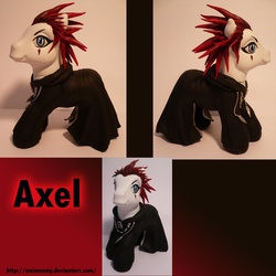 Size: 2000x2000 | Tagged: safe, artist:animeamy, pony, g3, 2009, axel, customized toy, disney, high res, irl, kingdom hearts, male, molded hair, photo, ponified, solo, stallion, toy