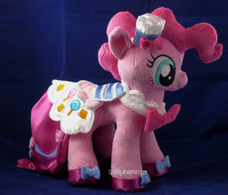 Size: 900x771 | Tagged: safe, artist:siriasly, pinkie pie, earth pony, pony, g4, clothes, dress, gala, gala dress, irl, photo, pinkie pie plushie, plushie, solo