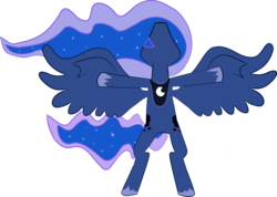 Size: 2899x2062 | Tagged: safe, artist:charzymon, princess luna, pony, g4, female, high res, simple background, solo, spread wings, transparent background, vector