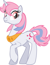 Size: 900x1169 | Tagged: safe, artist:trotsworth, moondancer (g1), pony, unicorn, g1, g4, female, g1 to g4, generation leap, mare, necklace, peytral, raised hoof, simple background, solo, transparent background, vector
