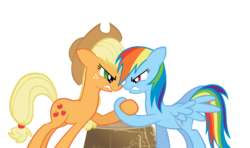 Size: 10000x5923 | Tagged: safe, artist:alexpony, applejack, rainbow dash, g4, the ticket master, .psd available, absurd resolution, simple background, transparent background, vector