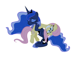 Size: 10000x7600 | Tagged: safe, artist:alexpony, fluttershy, princess luna, g4, .psd available, absurd resolution, hug, simple background, transparent background, vector