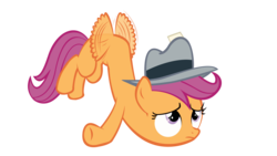 Size: 5500x3094 | Tagged: safe, artist:alexpony, scootaloo, pegasus, pony, g4, ponyville confidential, .psd available, absurd resolution, face down ass up, female, filly, foal, foal free press, gabby gums, simple background, solo, transparent background, vector