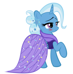 Size: 10000x10200 | Tagged: safe, artist:alexpony, artist:dream-star-slash, trixie, pony, unicorn, g4, .psd available, absurd resolution, alternate hairstyle, blushing, clothes, dress, gala dress, raised hoof, simple background, solo, transparent background, vector
