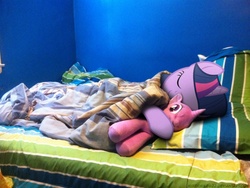 Size: 1024x768 | Tagged: safe, twilight sparkle, g4, bed, cute, hasbro, irl, photo, plushie, ponies in real life, sleeping