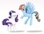 Size: 2307x1800 | Tagged: safe, artist:steffy-beff, rainbow dash, rarity, pegasus, pony, unicorn, g4, alternate hairstyle, body part swap, duo, tail swap