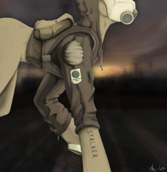 Size: 1161x1200 | Tagged: safe, artist:paradoxicalreaction, ponified, s.t.a.l.k.e.r., strelok