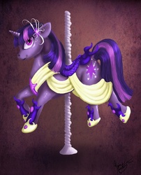 Size: 850x1052 | Tagged: safe, artist:azureallesmere, twilight sparkle, pony, g4, carousel, female, solo