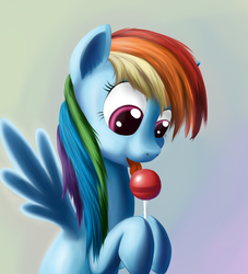 Size: 1000x1100 | Tagged: safe, artist:sokolas, rainbow dash, pegasus, pony, g4, candy, cute, dashabetes, female, food, licking, lollipop, mare, solo